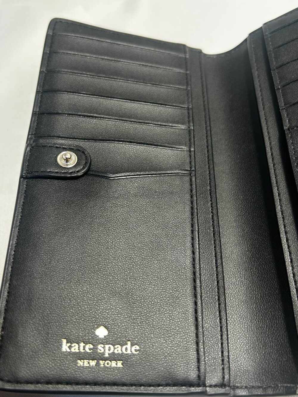 Kate Spade New York ID, Card and Bill Holder Wallet, Black Saffiano Leather - Picture 6 of 8